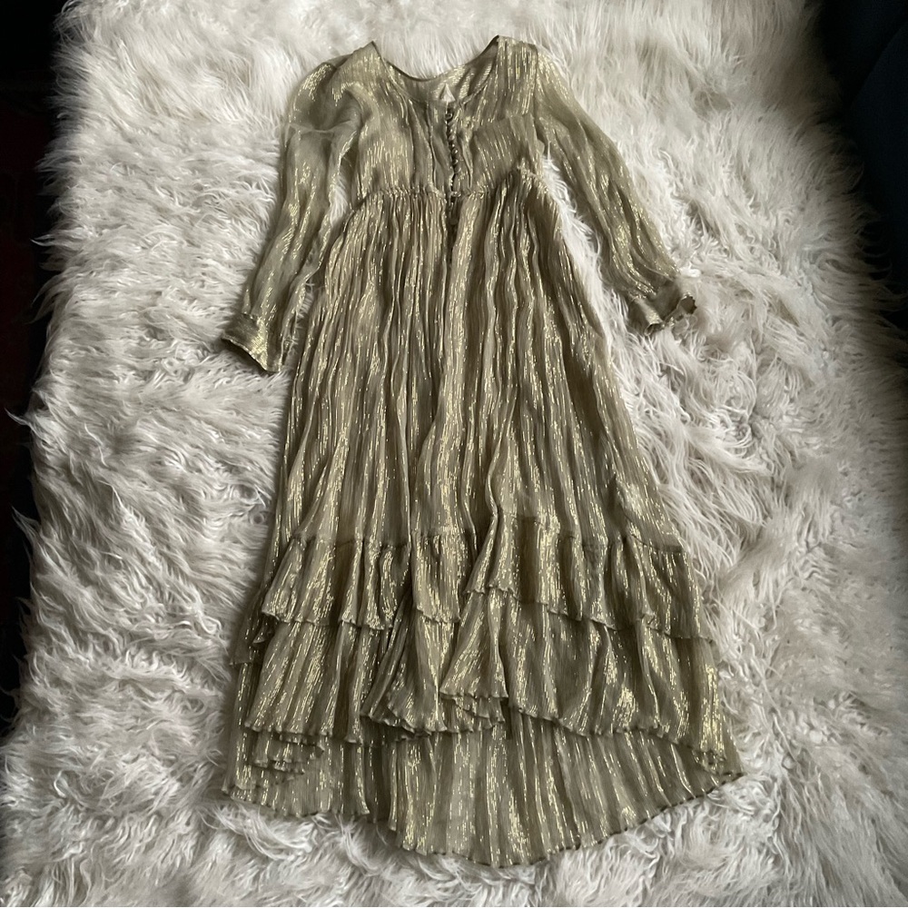 Free People Gold Shimmer Dress
